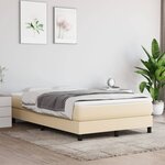 vidaXL Sommier à lattes de lit avec matelas Crème 120x200 cm Tissu