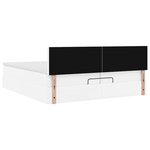 vidaXL Cadre de lit ottoman et matelas blanc pur 200x200cm similicuir