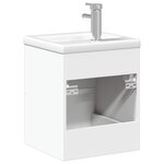 vidaXL Armoire lavabo de salle de bain avec bassin intégré blanc