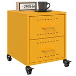 vidaXL Table de chevet jaune moutarde 36x39x43 5 cm acier