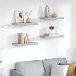 vidaXL Étagères murales flottantes 4 Pièces gris béton 50x23x3 8 cm MDF