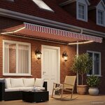 vidaXL Auvent rétractable électrique Rouge et Blanc 4 5 × 3 m