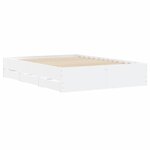 vidaXL Cadre de lit à tiroirs blanc 120x190 cm bois d'ingénierie