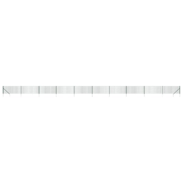 vidaXL Clôture en treillis métallique et piquet d'ancrage vert 0 8x25m