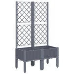 vidaXL Jardinière avec treillis gris 80x40x142 cm PP