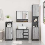 vidaXL Ensemble de meubles de salle de bain 4 Pièces sonoma gris