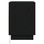 vidaXL Table de chevet avec lumières LED noire 39x34.5x50 cm