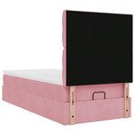 vidaXL Cadre de lit ottoman avec matelas rose 80x200 cm velours