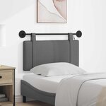 vidaXL Tête de lit suspendue Avec lumière LED Gris foncé Tissu