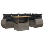 vidaXL Salon de jardin 6 Pièces avec coussins gris résine tressée