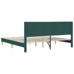 vidaXL Cadre de lit avec tête de lit Vert foncé 180 x 200 cm Tissu