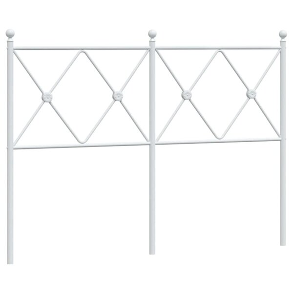 vidaXL Tête de lit métal blanc 120 cm