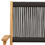 vidaXL Ensemble à manger de jardin 7Pièces noir polypropylène bois massif