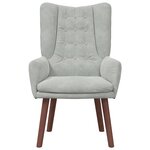vidaXL Fauteuil relaxant Gris clair 63 x 67 x 94 cm Velours