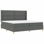 vidaXL Lit à ressorts avec matelas gris foncé 200 x 200 cm  tissu.