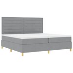 vidaXL Lit à ressorts avec matelas Gris clair 200 x 200 cm tissu