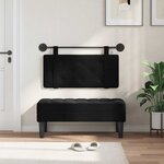 vidaXL Tête de lit suspendue Avec lumière LED Noir Velours