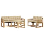 vidaXL Ensemble de canapés d'extérieur 6 pc Blanc et Beige