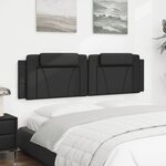 vidaXL Coussin de tête de lit noir 180 cm similicuir