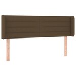 vidaXL Tête de lit avec oreilles Marron Foncé 147x16x78/88 cm Tissu