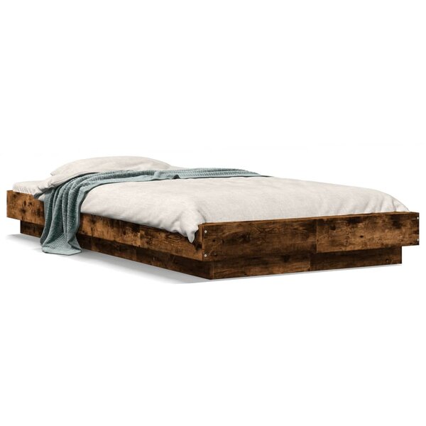 vidaXL Cadre de lit sans matelas chêne fumé 90x190 cm