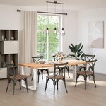 vidaXL Pieds de table à manger en T  2 pièces  blanc  80 x 35 x (72-73) cm  acier