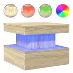vidaXL Table basse avec lumières LED chêne sonoma 50x50x40 cm