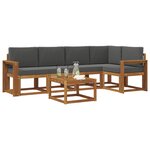 vidaXL Ensemble de canapés d'extérieur 6 Pièces Naturel et Anthracite