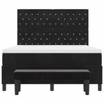 vidaXL Lit à ressorts avec matelas Noir 140 x 200 cm Velours