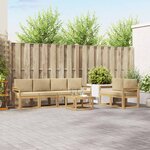 vidaXL Ensemble de canapés d'extérieur 7 Pièces Blanc et Beige