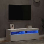 vidaXL Meubles TV avec lumières LED 2 Pièces Blanc 60x35x40 cm