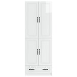 vidaXL Ensemble de Meubles 2 Pièces Blanc brillant Bois d'ingénierie