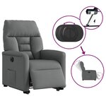 vidaXL Fauteuil inclinable électrique gris foncé tissu