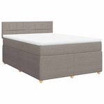 vidaXL Sommier à lattes de lit avec matelas Taupe 160x200 cm Tissu