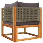 vidaXL Salon de jardin avec coussins 8 Pièces bois massif d'acacia