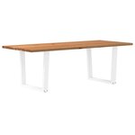 vidaXL Table à manger avec bord naturel 240x100x74cm bois massif chêne