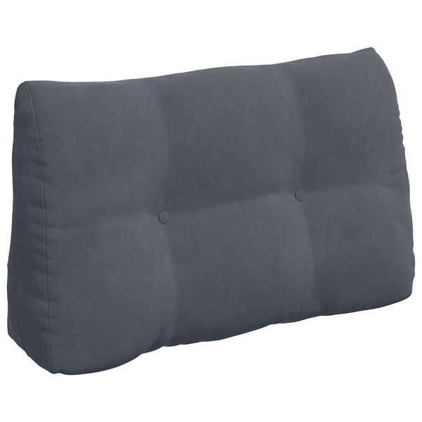 vidaXL Coussin de Dos Gris foncé 80 x 24 x 50 cm Velours
