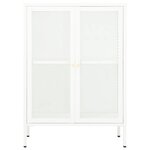 vidaXL Buffet Blanc 75x35x105 cm Acier et verre