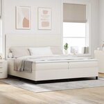 vidaXL Lit à ressorts avec tête de lit Crème et Blanc 200 x 200 cm