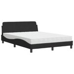 vidaXL Lit avec matelas noir 140x190 cm velours