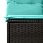 vidaXL Canapé de jardin 6 pièces avec coussins en poly rotin noir
