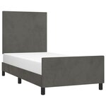 vidaXL Cadre de lit sans matelas gris foncé 100x200 cm velours