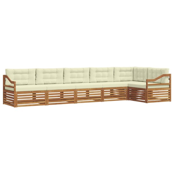vidaXL Ensemble de canapés d'extérieur 6 Pièces Naturel et Crème