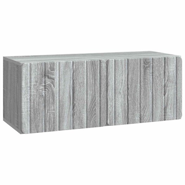 vidaXL Meuble TV mural 78 5 x 31 x 30 cm Sonoma gris Bois d'ingénierie