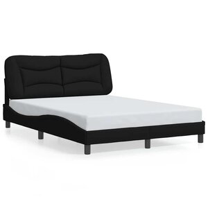 vidaXL Cadre de lit sans matelas Hvar noir 120x200 cm tissu