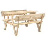 vidaXL Table de pique-nique pour 4 enfants avec trou de parasol sapin