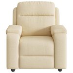 vidaXL Fauteuil de massage inclinable Crème Tissu