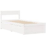 vidaXL Cadre de lit sans matelas blanc 90x190 cm bois de pin massif