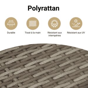 vidaXL Ensemble à manger de jardin 11Pièces avec coussins gris poly rotin