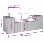 vidaXL Ensemble de canapé de jardin avec coussin 9 Pièces Gris polyrotin